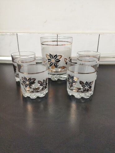 вазы для фруктов и конфет: Stəkanlar, rəng - Qızılı, Şüşə, 6 ədədli dəst