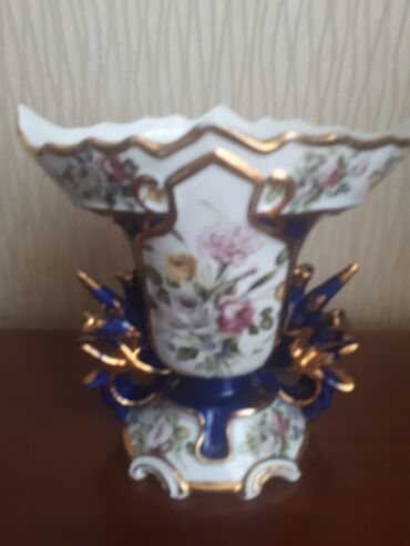 Ev üçün dekor: Royal lux İtaliya istehsalı dekorativ kobalt vaza Hündürlüyü 24 sm