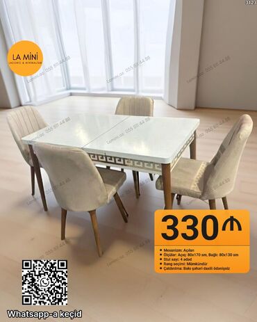 стол трансформер баку: Раскладной, Прямоугольный стол, 4 стула