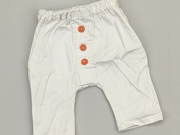 spodnie białe chłopięce: Niemowlęce spodnie materiałowe, 0-3 m, 50-56 cm, stan - Dobry