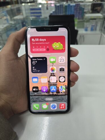 телефон був: IPhone X, Б/у, 64 ГБ, Черный, Защитное стекло, Чехол, 100 %