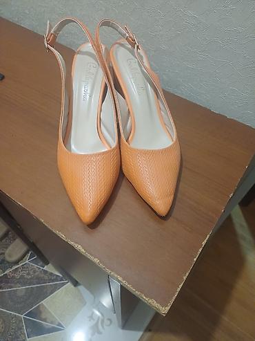 krosovka ayaqqabı: Narıncı rəngli xanım ayaqqabısı – açıq dabanlı slingback model - — 6