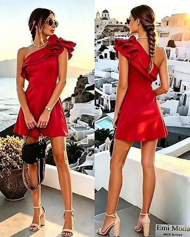 200 rsd: Elegantna mini haljina na jedno rame – Emi Moda, Made in Italy 2400 — 2