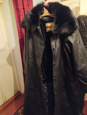 черная кожаная куртка: Плащ, 5XL (EU 50)