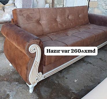 parca kesen: Klassik üslubda 3 nəfərlik divan. - Rəng: tünd qəhvəyi - Material — 1