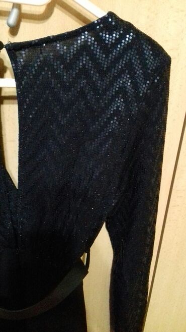 Haljine: S (EU 36), bоја - Crna, Koktel, klub, Dugih rukava — 8