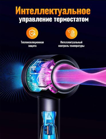 Уход за волосами: Портативный фен Hoco HP11 Plus в сером цвете с ярко-розовым акцентом — 7