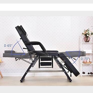 Medicinski nameštaj: Profesionalna kozmetička tatto medicinska stolica – crna — 3