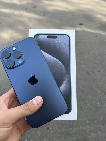 чехлы мех: IPhone 15 Pro Max, Б/у, 256 ГБ, Blue Titanium, Чехол, Коробка, 89 %