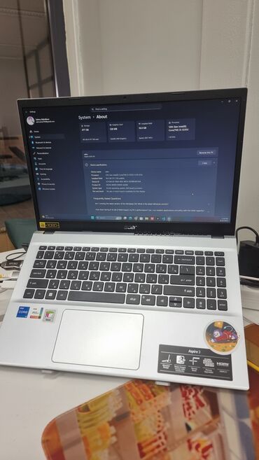 разные комплектующие: Ноутбук, Acer, 16 ГБ ОЭТ, Intel Core i5, 15.4 ", Колдонулган, Татаал эмес тапшырмалар үчүн, эс тутум NVMe SSD
