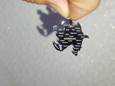 Kulonlar: Azerbaijan map, pendant + necklace, stainless steel, small size; -da lalafo.az — 5 Kulonlar: Azerbaijan map, pendant + necklace, stainless steel, small size; — 5