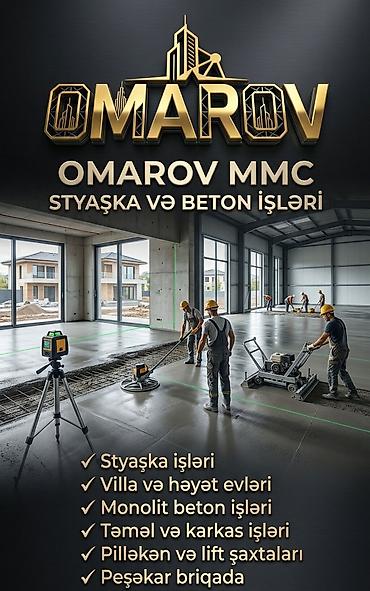 tikinti və təmir: - Styaşka işləri (döşəmə betonunun tökülməsi, - Villa və həyət evləri — 1