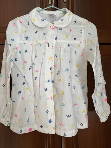 женские рубашка: Детский топ, рубашка, цвет - Белый, Б/у