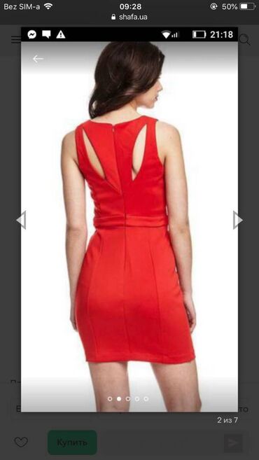 Haljine: Guess XS (EU 34), bоја - Crvena, Koktel, klub, Na bretele — 4