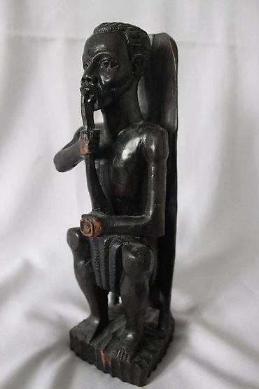 ugaona garnitura u p: AFRIČKA FIGURA ČOVEK SA LULOM UNIKAT | Afrička figura čoveka sa — 4