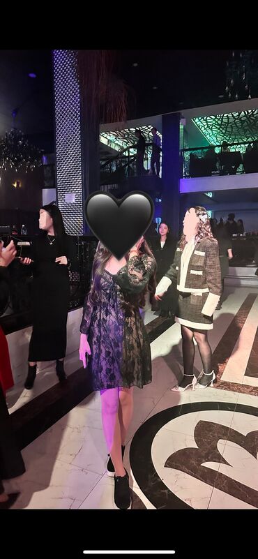 гипюровые платья для полных: Вечернее платье, А-силуэт, Короткая модель, С рукавами, Открытая спина, S