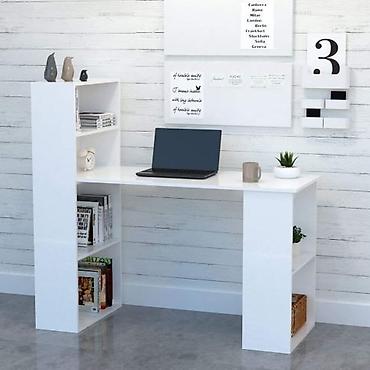study table: Письменный/компьютерный стол с открытыми стеллажами. 120*50. - Цвет — 1