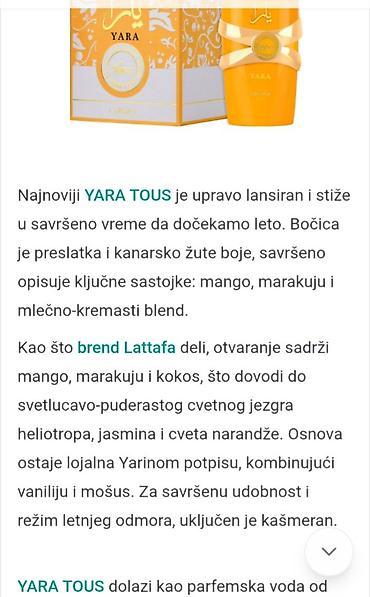 Parfemi: Yare 50 ml 
2500 din
U objavi opis svih modela
Dok traju zalihe — 3