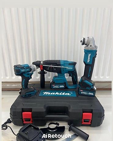 Makita brendinin akkumulyatorlu alət dəsti Dəst tərkibi: - Zərbəli
