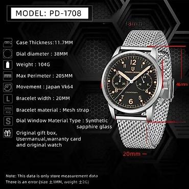 Ručni satovi: PAGANI DESIGN PD-1708 - Chronograph Potpuno nov muški sat PAGANI — 4