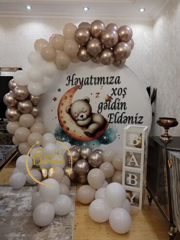 xonça aksesuarları: Ad günü, uşaq xestexana çıxışı, mekbet ve s dekorların qurulması