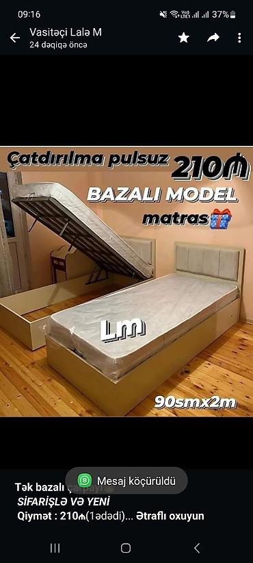 *Tək bazalı çarpayı*👑 _*SİFARİŞLƏ VƏ YENİ*_ *Qiymət : 210₼*(1ədədi) lalafo.az -da *Tək bazalı çarpayı*👑 _*SİFARİŞLƏ VƏ YENİ*_ *Qiymət : 210₼*(1ədədi)