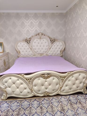 мебель спальный бу: Спальный гарнитур, Двуспальная кровать, цвет - Белый, Б/у