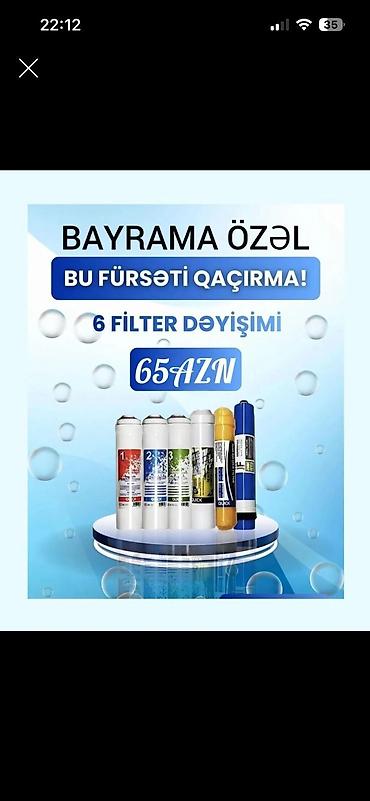azercel nomre satisi: Su filtirləri dəyişimi endirimdə. 6li filtir membran daxil-65azn+flo — 1