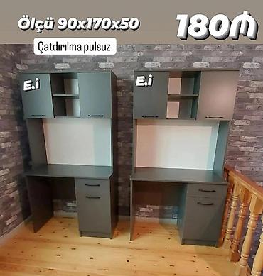 ofis ləvazimatı: Kompyuter/iş masası üst dolablı model Ölçü: 90 x 170 x 50 sm Qiymət — 1