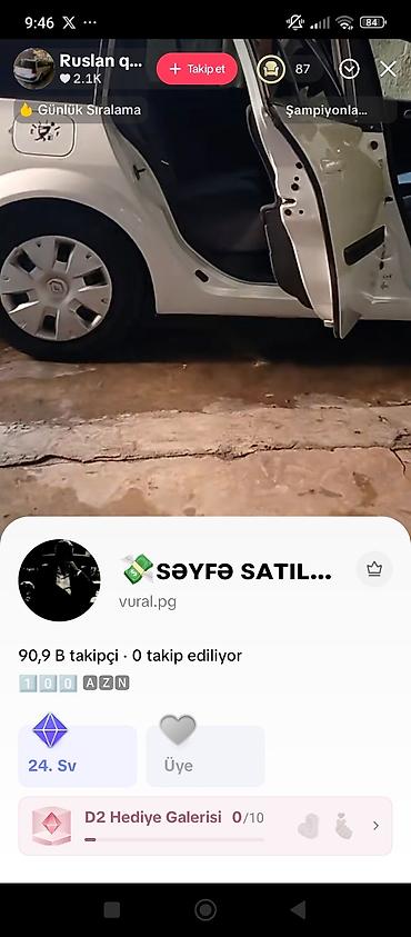 Транспорт: Məhsul: TikTok hesabı – “SƏYFƏ SATILIR” (@vural.pg) Xüsusiyyətlər: - — 2