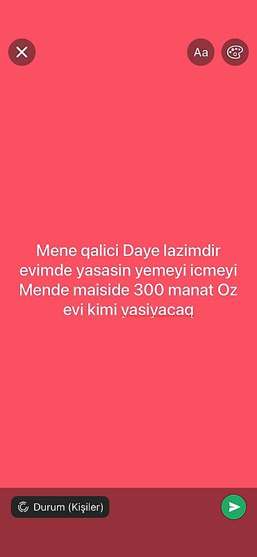 почасовая няня в баку: Mene Daye lazimdir her gün 4 den 12 ye — 1