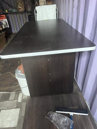 study table: Прямоугольный обеденный/рабочий стол из ЛДСП темного венге — 2