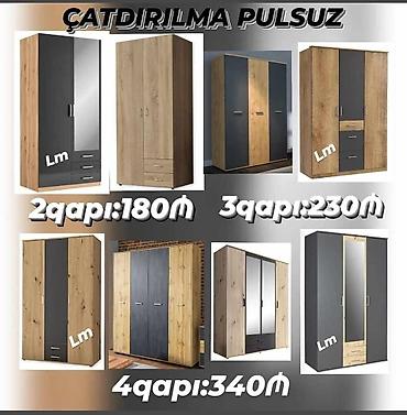 dolablar ve qiymetleri: Yeni, 2 qapılı, Güzgülü, Boz, Açılan, Düz dolab — 1