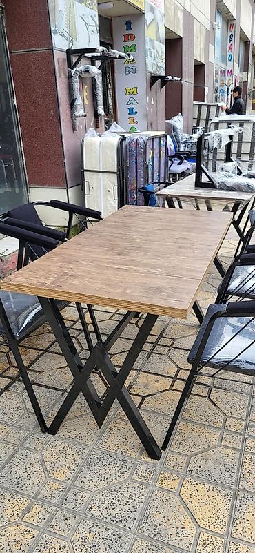 kafe stul: Mətbəx üçün, Yeni, Açılmayan, Dördbucaq masa, 6 stul — 3