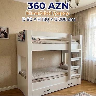 tibbi carpayi: İki mərtəbəli çarpayı – 360 AZN Ölçülər: D 90 × H 180 × U 200 sm - — 1