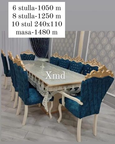 Restoran mebeli: Qonaq otağı üçün, Yeni, Açılmayan, Dördbucaq masa, 6 stul