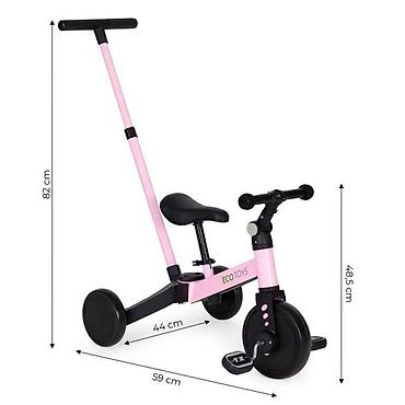 kolica za dete: ECOTOYS Tricikl 2u1 – roze (YM-BT-6PUSHPINK-250) Višenamenski dečiji — 5