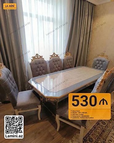 Mebel: Masa Dəsti – La Mini - Ölçülər: 100 x 200 sm - Stul sayı: 6 ədəd - — 1