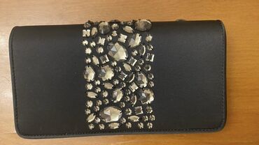 bvlgari canta: Новый клатч черный шелковый со стразами—20 азн