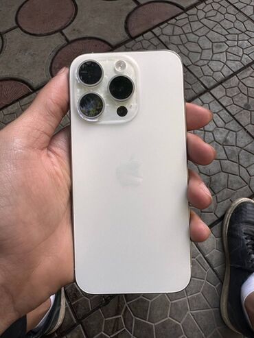 ноутбук айфон бишкек цена: IPhone 15 Pro, Колдонулган, 512 ГБ, White Titanium, Коргоочу айнек, Каптама, Куту, 83 %