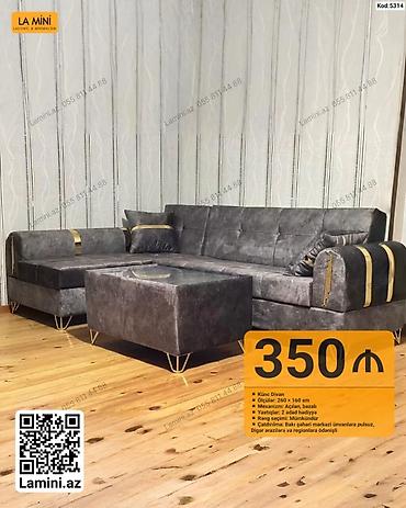 puflar: LA MINI – Künc Divan (Kod: 5314) - Ölçülər: 260 × 160 sm - Mexanizm — 1