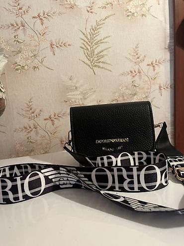 dəri kaşlok: Çiyin çantası, Emporio Armani, Yeni — 1
