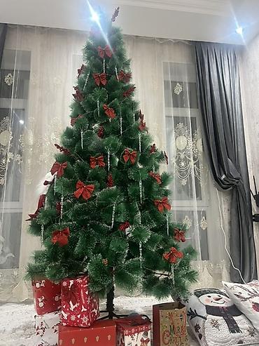 dini divar saatlari: Yeni il şam ağacı – dekorativ oyuncaqlar və işıqlarla - Süni şam — 3