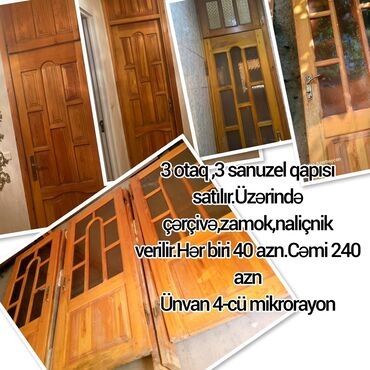 qapi otag: Taxta iç qapılar dəsti - 3 otaq qapısı + 3 sanuzel qapısı - Üzərində