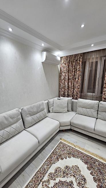 agac satilir: Modul künc divan – açıq krem rəng, yumşaq toxumalı parça. Müasir — 3
