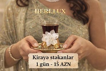 Çay stəkanı dəsti kirayə - Xidmət: bəzəkli çay stəkanlarının kirayəsi