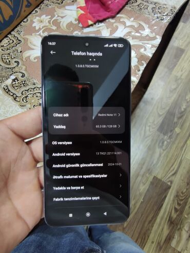 xiaomi mi 8 купить в баку: Redmi Note 11, 128 GB, rəng - Göy, Sensor, Barmaq izi, Simsiz şarj