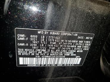 Subaru: Subaru Ascent: 2018 г., 2.4 л, Вариатор, Бензин, Внедорожник — 10