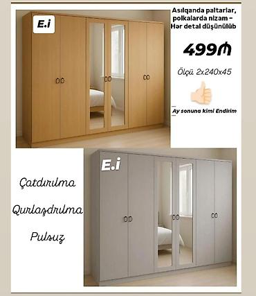 tut: Geniş tutumlu 5 qapılı gardirob – asılqan bölməsi və səliqəli — 1
