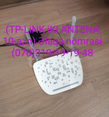 Modemlər və şəbəkə avadanlıqları: (Tp-Link iki antena modem ela vezyetdedi demek olar az işlenib